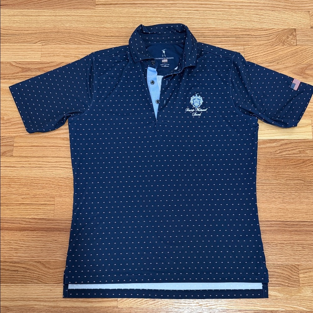 Fairway & Greene Navy Polo with Light Blue Contrast Trim